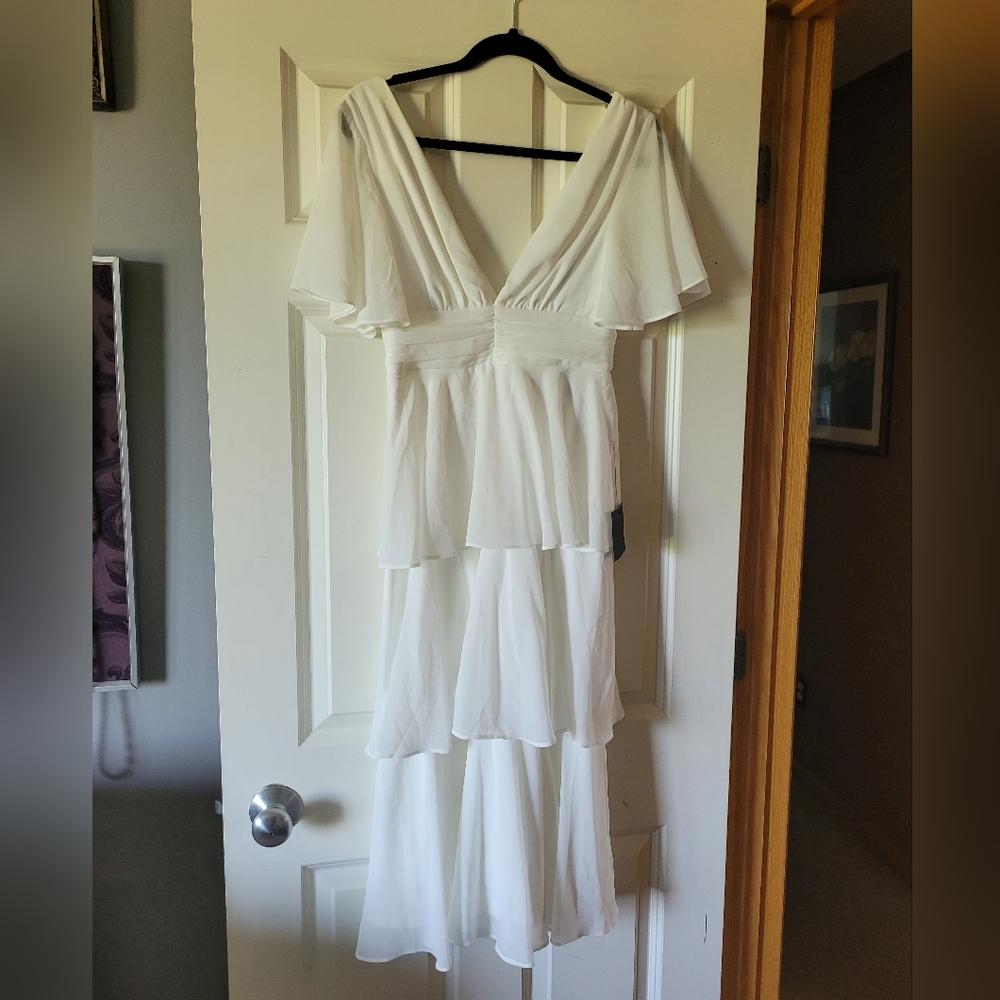 Elegant white dress from Lulus